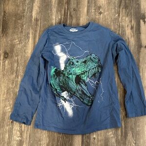 OshKosh B'gosh Blue Long-Sleeve Tee with Green Dinosaur Graphic